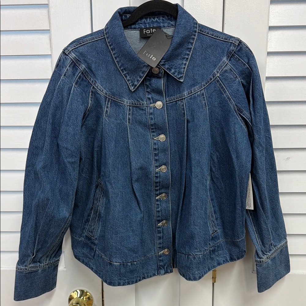 NWT Women's Blue Denim flowy jacket from Fate.  Various sizes